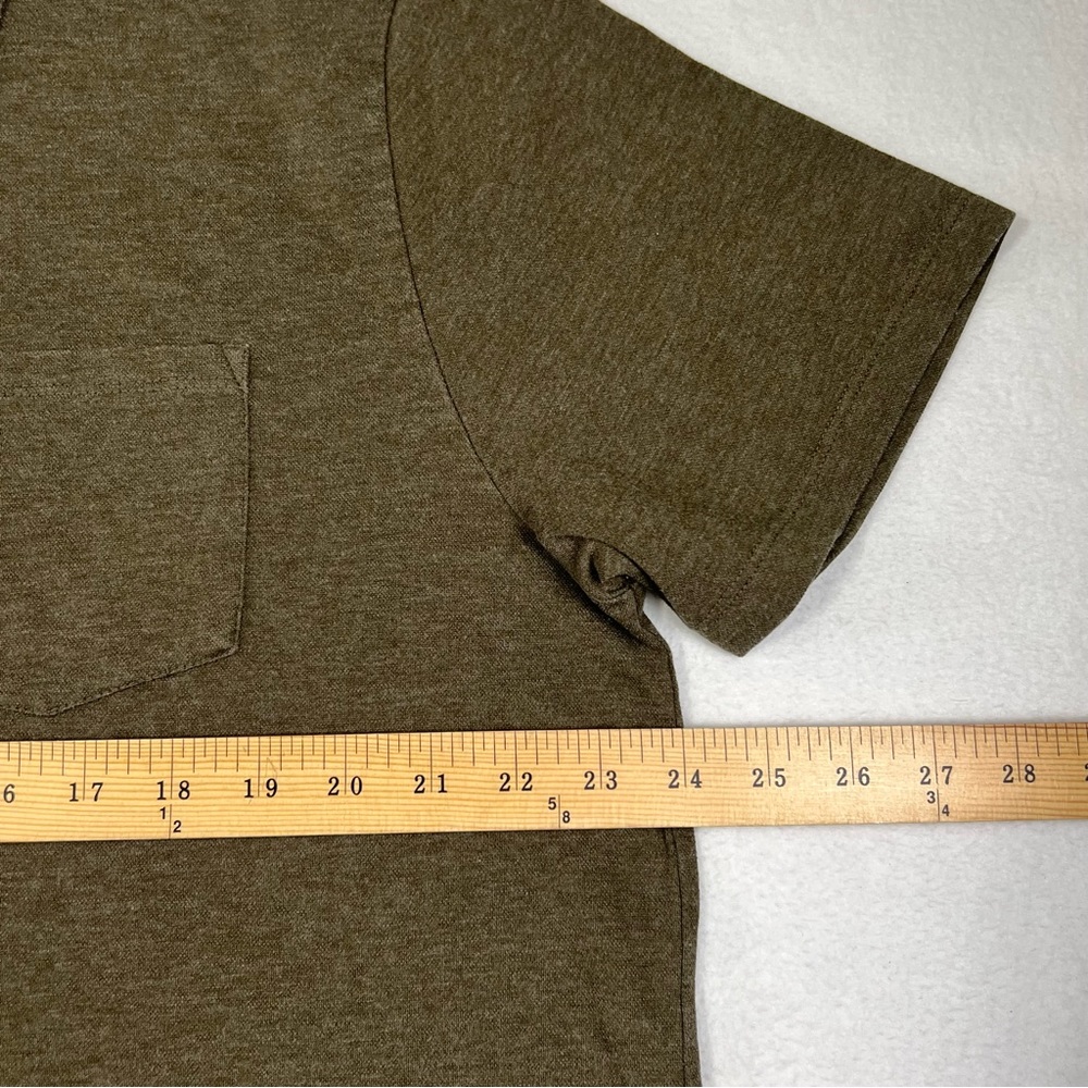 Lucky Brand Venice Burnout Polo Shirt Men’s XL Classic Fit Olive Green - Picture 5 of 12